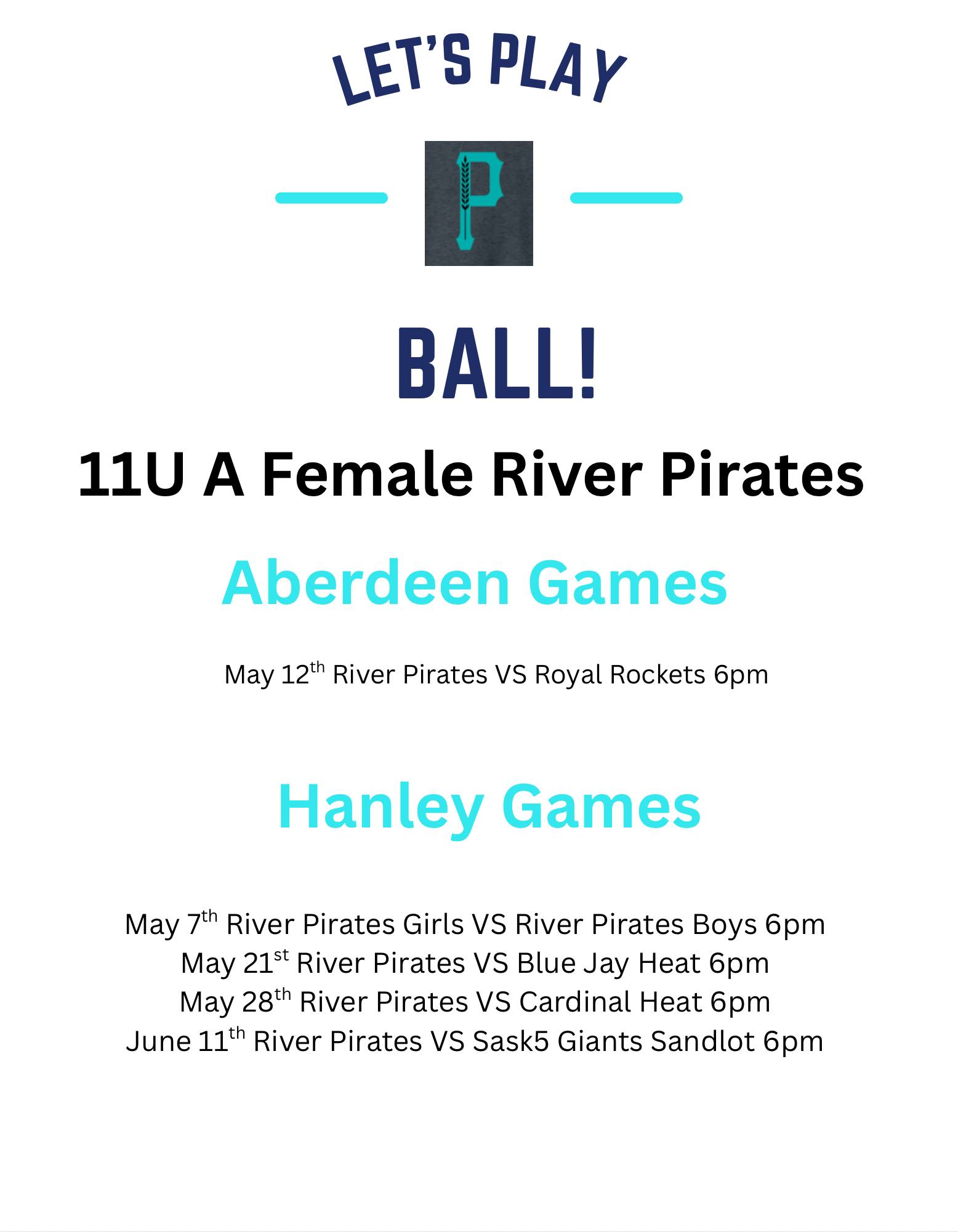 2025 11U A Female Schedule