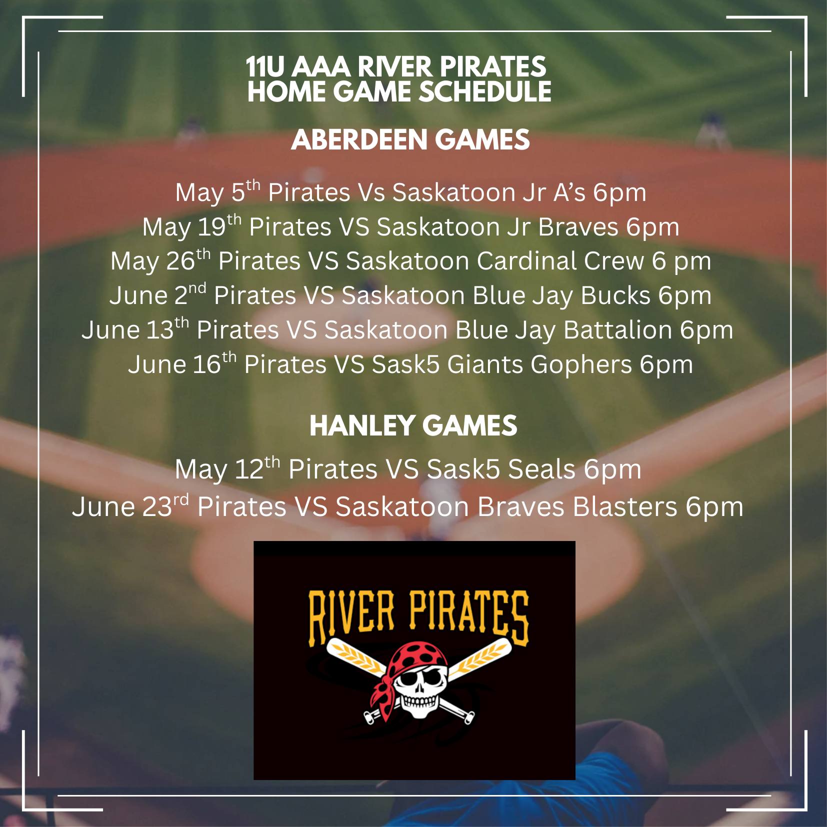 2025 11U AAA Schedule