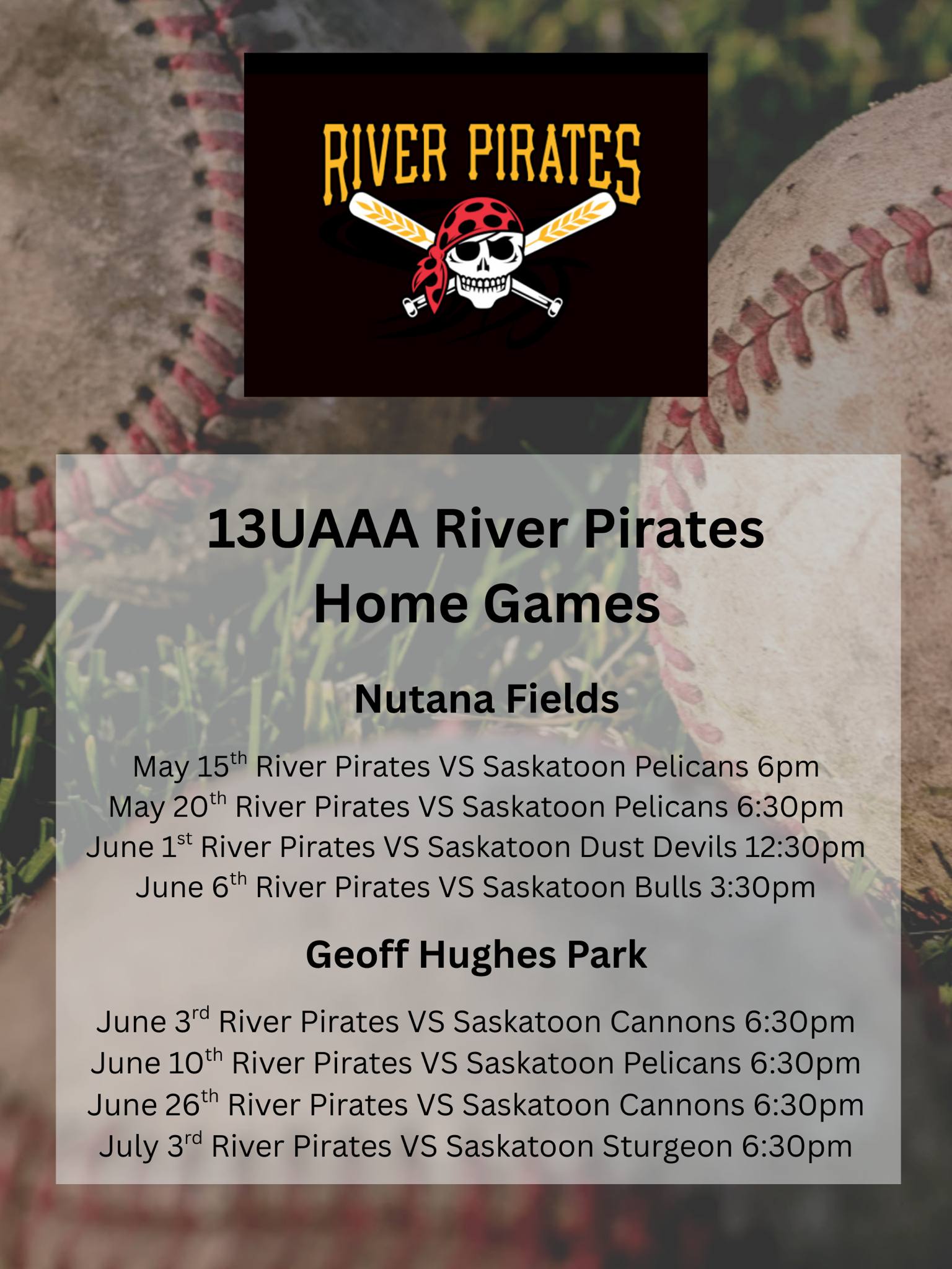 2025 13U AAA Schedule